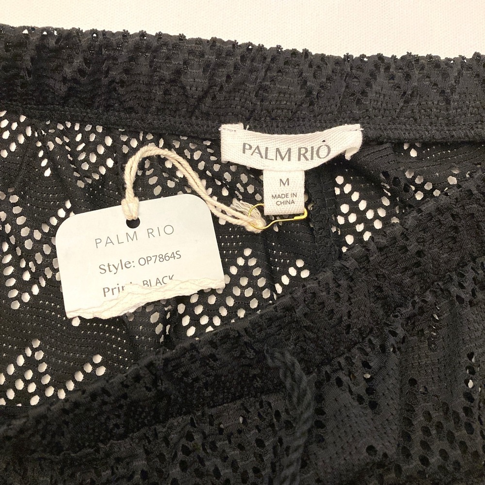 Palm Rio Beach Coverup Shorts Black Lace 4.5" Inseam Womens Medium Chevron NEW‎ - Picture 3 of 8